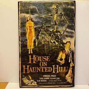 House on Haunted Hill Wood Wall Art Hand-Made by IV_Art_
